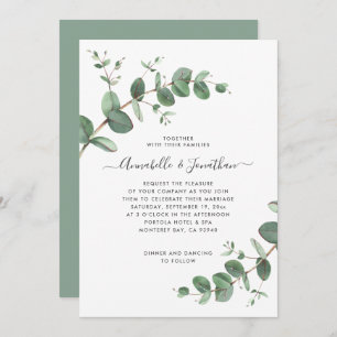 Invitation Verdure mariage Eucalyptus botanique moderne Invit
