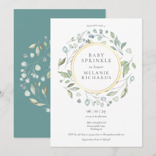 Invitation Verdure moderne Garland Baby Sprinkle