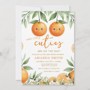 Invitation Verdure Orange Deux petites mignonnes sont en rout