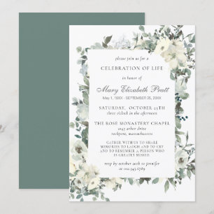 Invitation Verdure rustique Blanc Floral Célébration de la vi