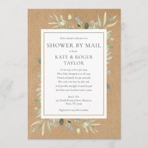 Invitation Verdure rustique Genre Neutre Douche Par Courrier