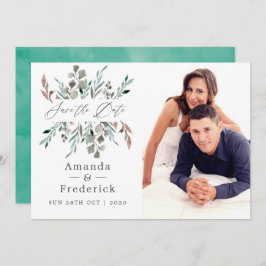 Invitation Verdure rustique Mariage d'hiver Sauvez la date