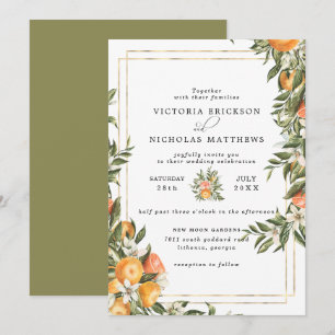 Invitation Verger de Citrus   Mariage Bohème Botanique