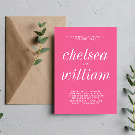 Invitation Véritable Mariage minimaliste 2 carnation
