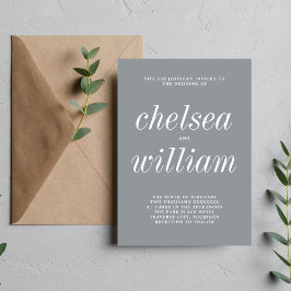 Invitation Véritable simplicité 2 Gris Pierre Mariage minimal