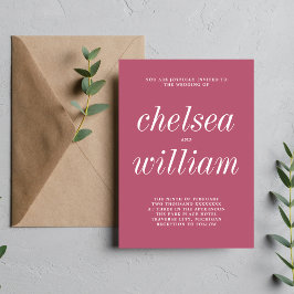Invitation Véritable simplicité 2 Mulberry Minimaliste Mariag