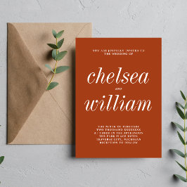 Invitation Véritable simplicité 2 rouille minimaliste Mariage