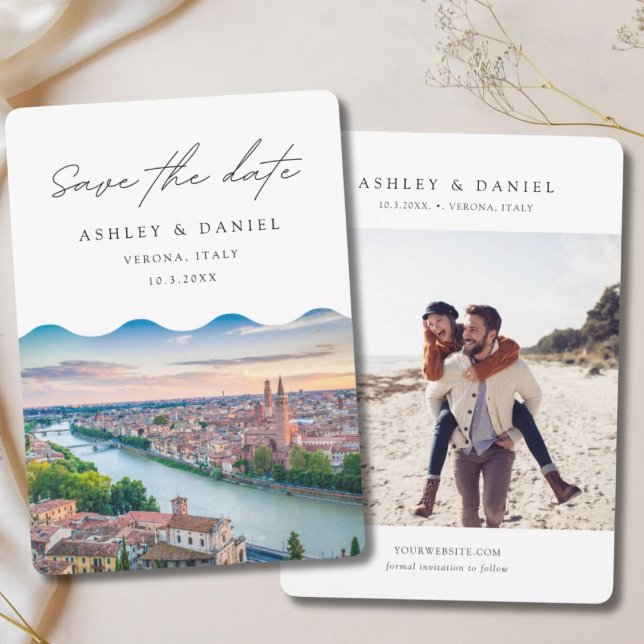 Invitation Verona Italie Mariage Enregistrer la Date (Verona Italy Wedding Save the Date Invitation
)