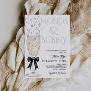 Invitation Verre à Champagne Élégant Nœud Papillon Baby Showe