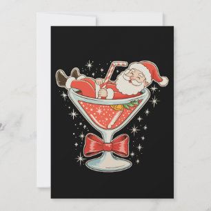 Invitation Verre à Martini Santa Hot Mess Noël Xmas