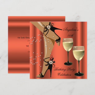 Invitation Verre à vin chaussures noires orange rouilleuses f