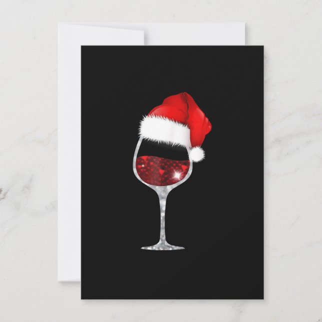 Invitation Verre à vin Noël Noël Amateurs de vin Père Noël Ha (Devant)