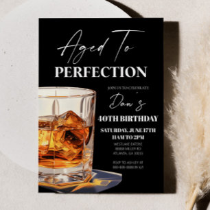 Invitation Verre à Whisky Vieilli à la Perfection pour Fête d