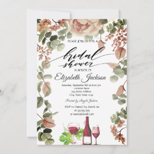 Invitation Verre de Bouteille de Vin Chic Fleurs Réception de