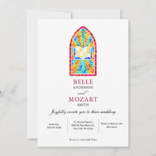 Invitation Verre de l'église avec mariage biblique