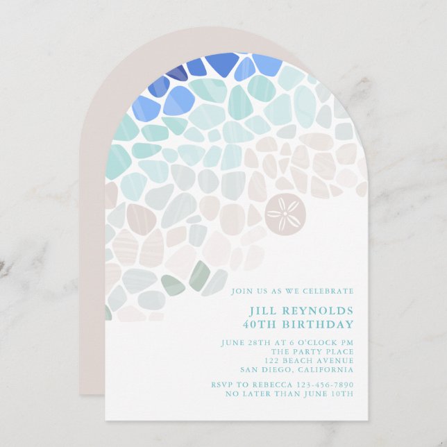 Invitation Verre de mer coloré (Devant / Derrière)