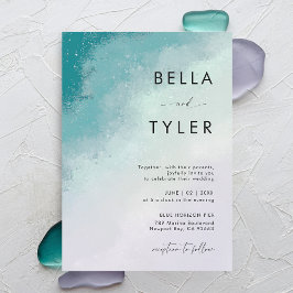 Invitation Verre de mer côtier Lavande Turquoise Mariage mode