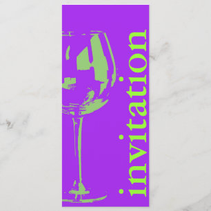 Invitation verre de vin moderne - douche à l'italienne