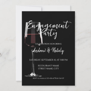 Invitation Verre de vin rouge sur une soirée de dégustation d