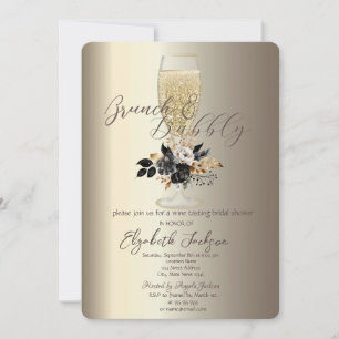 Invitation Verres Rose Noir Champagne Brunch & Bubbly