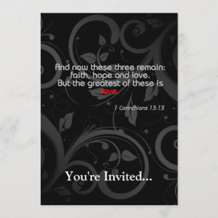 Invitation Vers de bible d'amour, noir/rouge