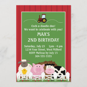 Invitation Vers le bas sur l'anniversaire de ferme