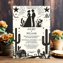 Vers le désert Rodeo Cheval Rétro Rustique Mariage