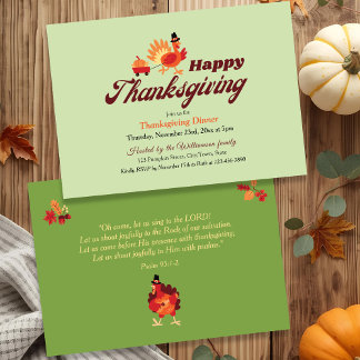 Invitation Verset de la Bible de Thanksgiving | Diner