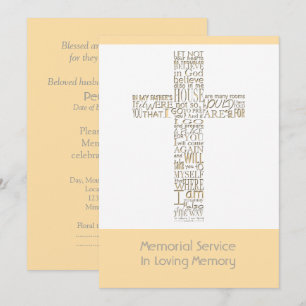 Invitation Versets bibliques de Jean 14 Service commémoratif 