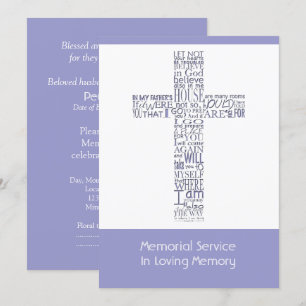 Invitation Versets bibliques de Jean 14 Service commémoratif