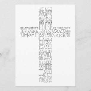 Invitation Versets bibliques du service commémoratif John 14