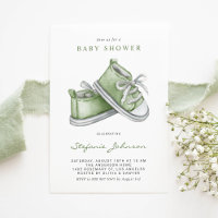 Vert Aquarelle Baby shower Chaussures bébé