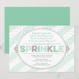 invitation vert argent vert pour bébé neutre pour 