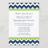 Invitation vert-bleu de baptême de Chevron