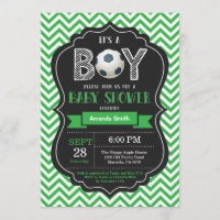 Vert Chevron d'invitation de baby shower du