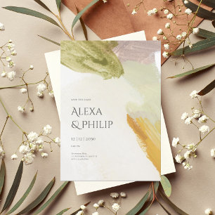 Invitation Vert coloré Moderne Mariage d'art Abstrait