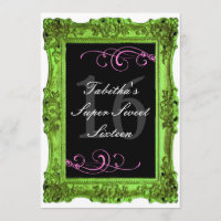 Vert de chaux et sweet sixteen rose Invitatio de