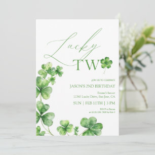 Invitation Vert de la Saint-Patrick Joyeux deuxième anniversa