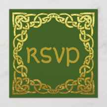 Vert de mariage celtique | Nœud celtique en or fau