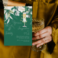 Vert émeraude Blanc Floral Brunch & Pétillant