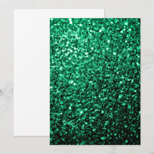 Invitation Vert émeraude paillettes scintillantes