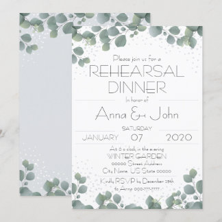 Invitation Vert Eucalyptus Vert Moderne Vert Élégant Floral