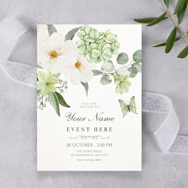 Invitation Vert floral  (Créateur téléchargé)