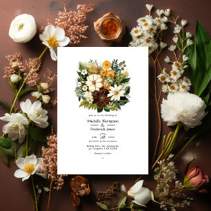 Invitation Vert forêt, Chocolat Brown, Mariage Brown artisana
