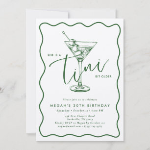 Invitation vert Main Dessinée Un Peu Plus Âgée 30 ans Anniver