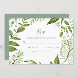 Invitation Vert moderne Été Printemps Mariage RSVP