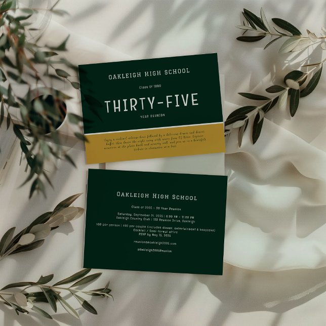 Invitation Vert & Or | Parti des anciens élèves de la Réunion (Créateur téléchargé)