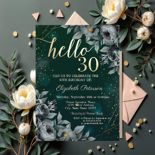 Invitation Vert Rose foncé 30e anniversaire