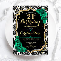 Vert Rose Or noir Damas 21e anniversaire