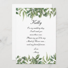 Invitation Vert Rustique Feuille Verdure Feuillage Maid Of Ho